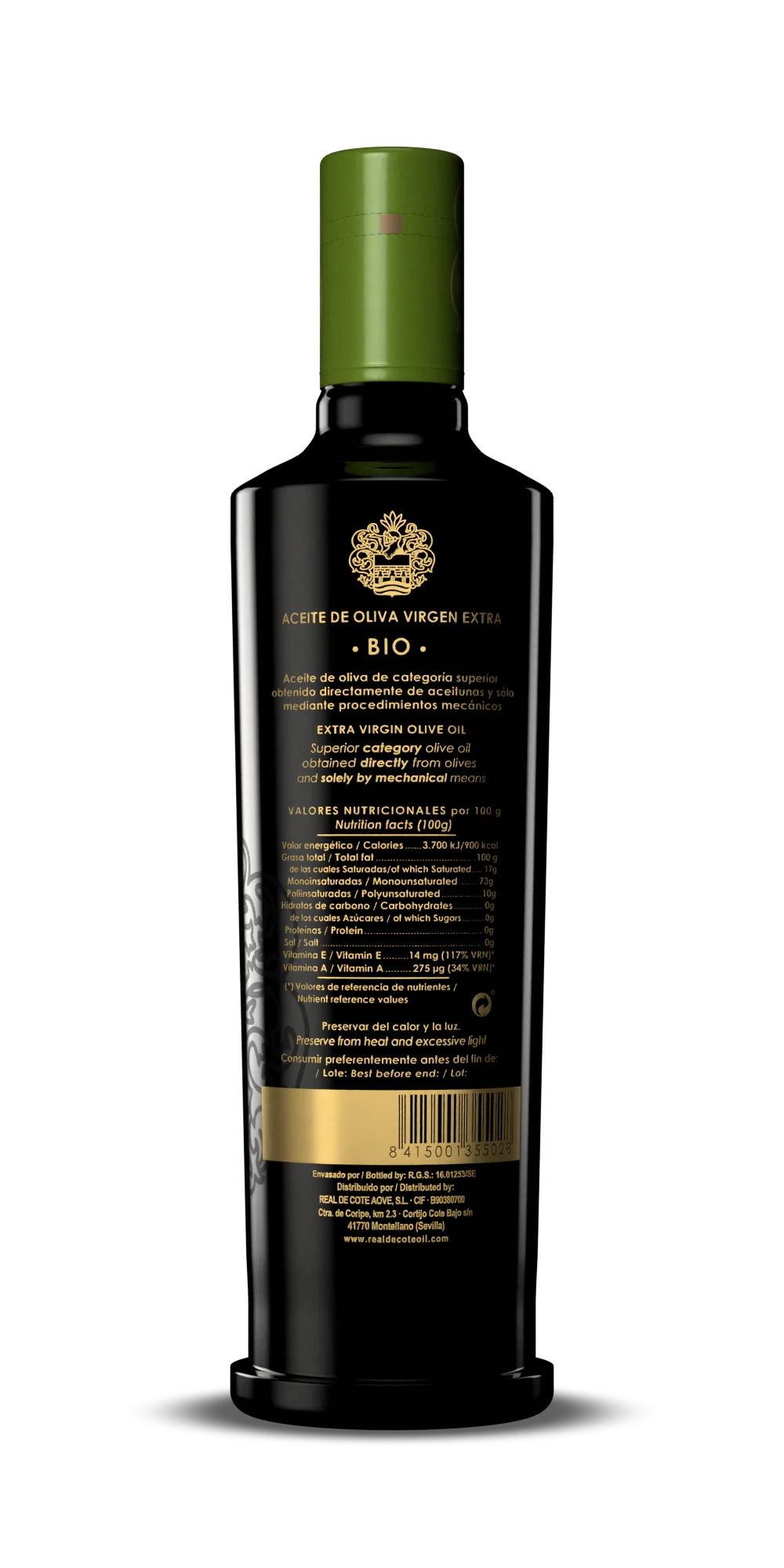 Dorso de la botella