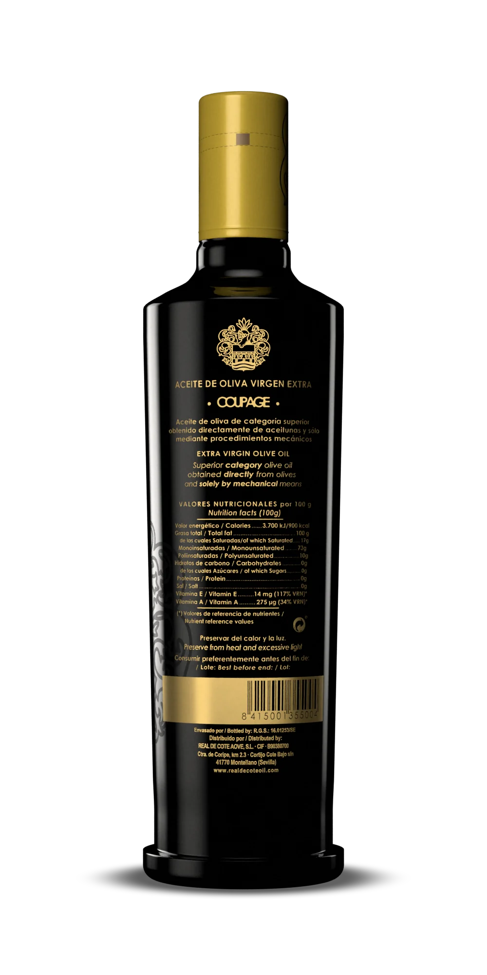 Dorso de la botella