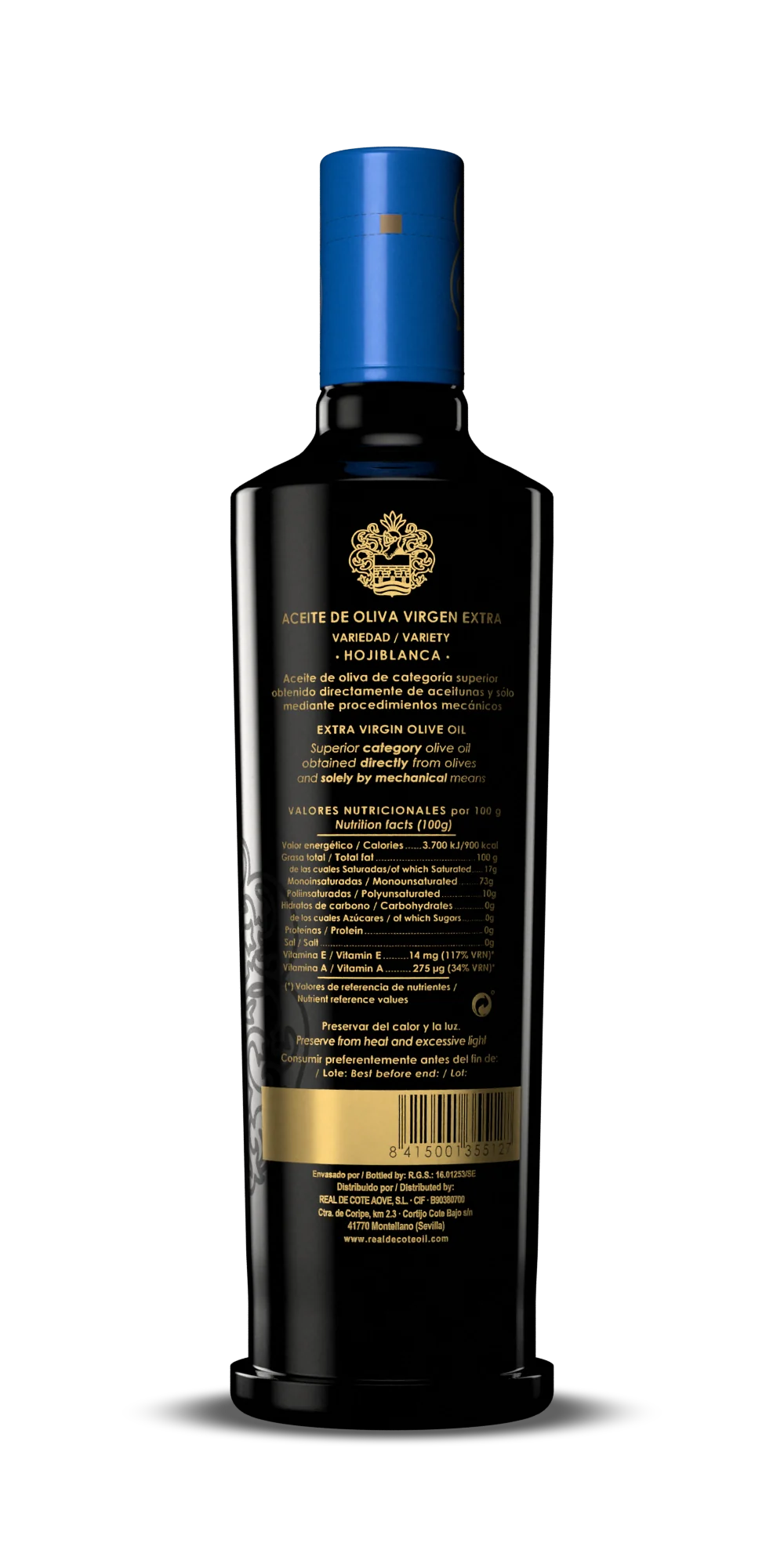 Dorso de la botella